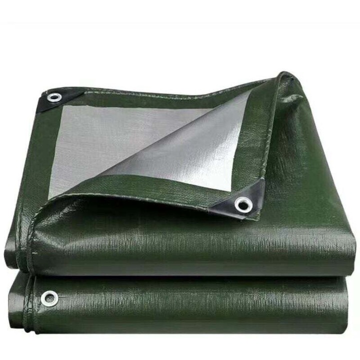 Prelata universala impermeabila reversibila 3x6m verde-gri 150g/m