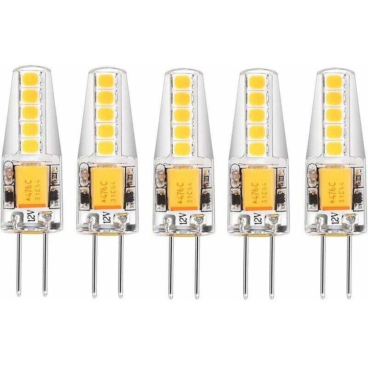 5 db G4 LED izzó készlet 12V 3W 4000K természetes fehér 200lm