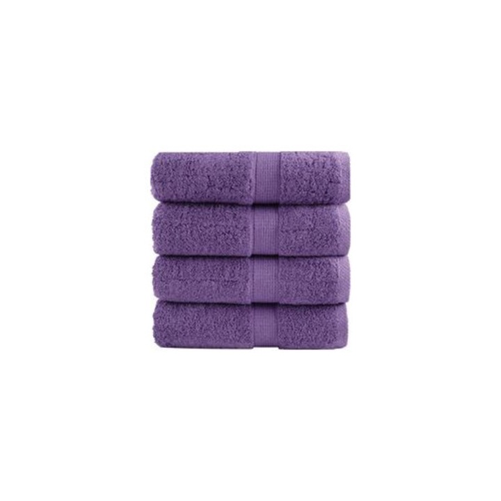 4 db 100% pamut lila törölköző szett 30x30cm 600g/m