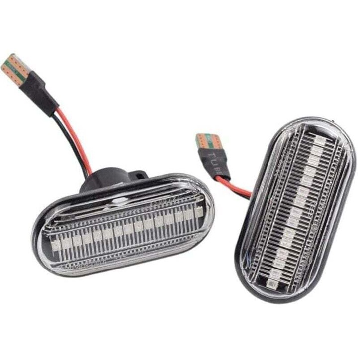Semnalizatoare laterale dinamice LED alb 12x4cm set