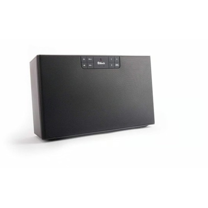 Boxa Block C (control vocal Alexa, radio, Bluetooth, WiFi, Spotify, DLNA, UPnP, USB, AUX), neagra