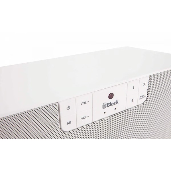 Boxa Block C (control vocal Alexa, radio, Bluetooth, WiFi, Spotify, DLNA, UPnP, USB, AUX), alba