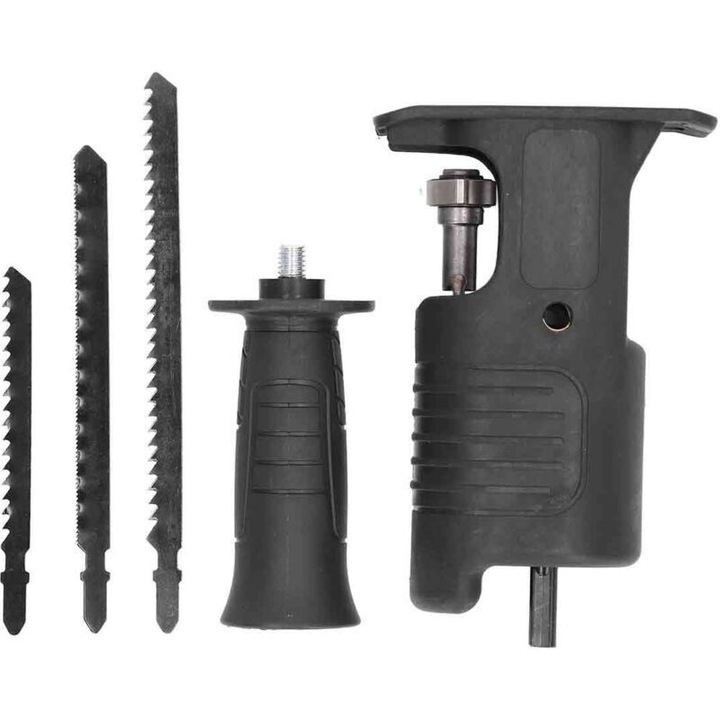Accesoriu fierastrau pentru bormasina, set 3 lame, metal lemn, compact ergonomic
