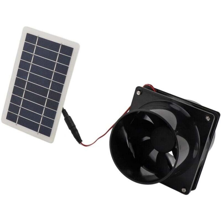 Napelemes elszívó ventilátor 10W 12V ABS 15.2cm 16.5cm