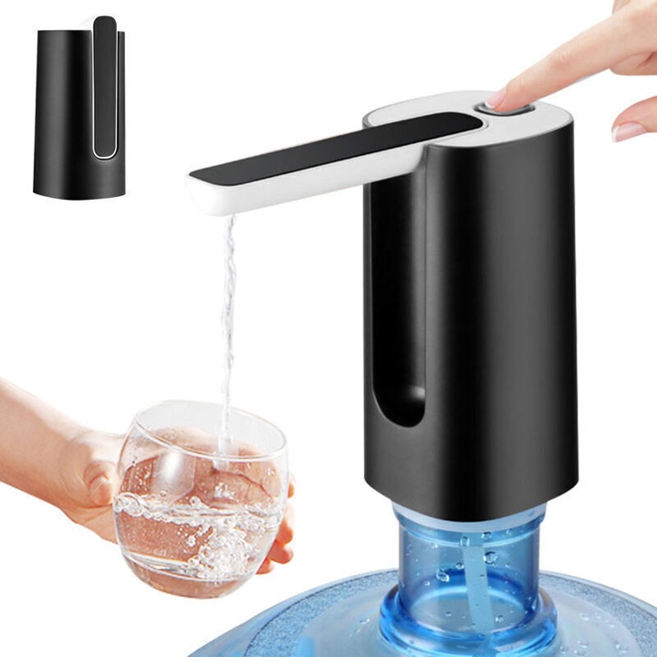 Dozator apa portabil electric, ecran tactil, negru, 5galloni