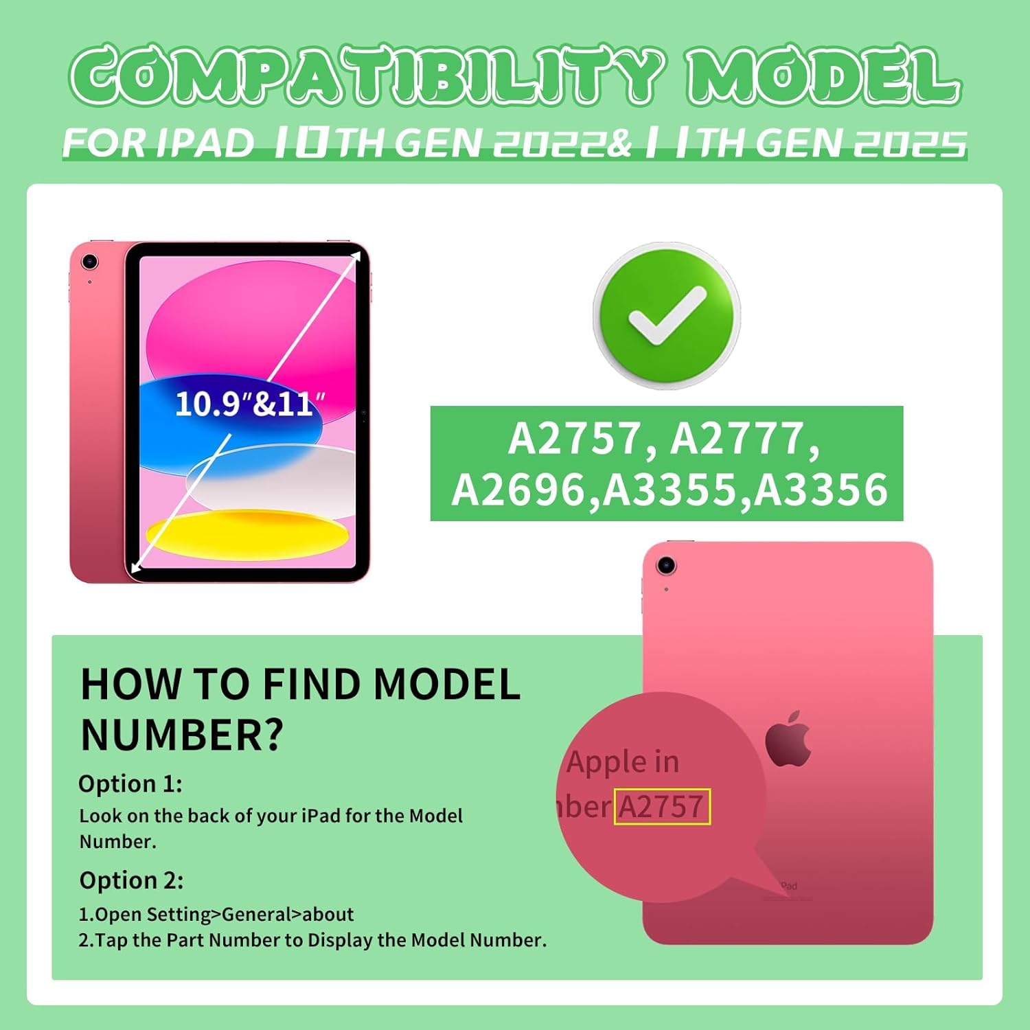 Husa pentru iPad 11 A16/10 generatii cu suport pentru creion si maner, protectie superioara, rezistenta la copii, husa EVA draguta pentru iPad 11"/10.9" 2025/2022 - Verde