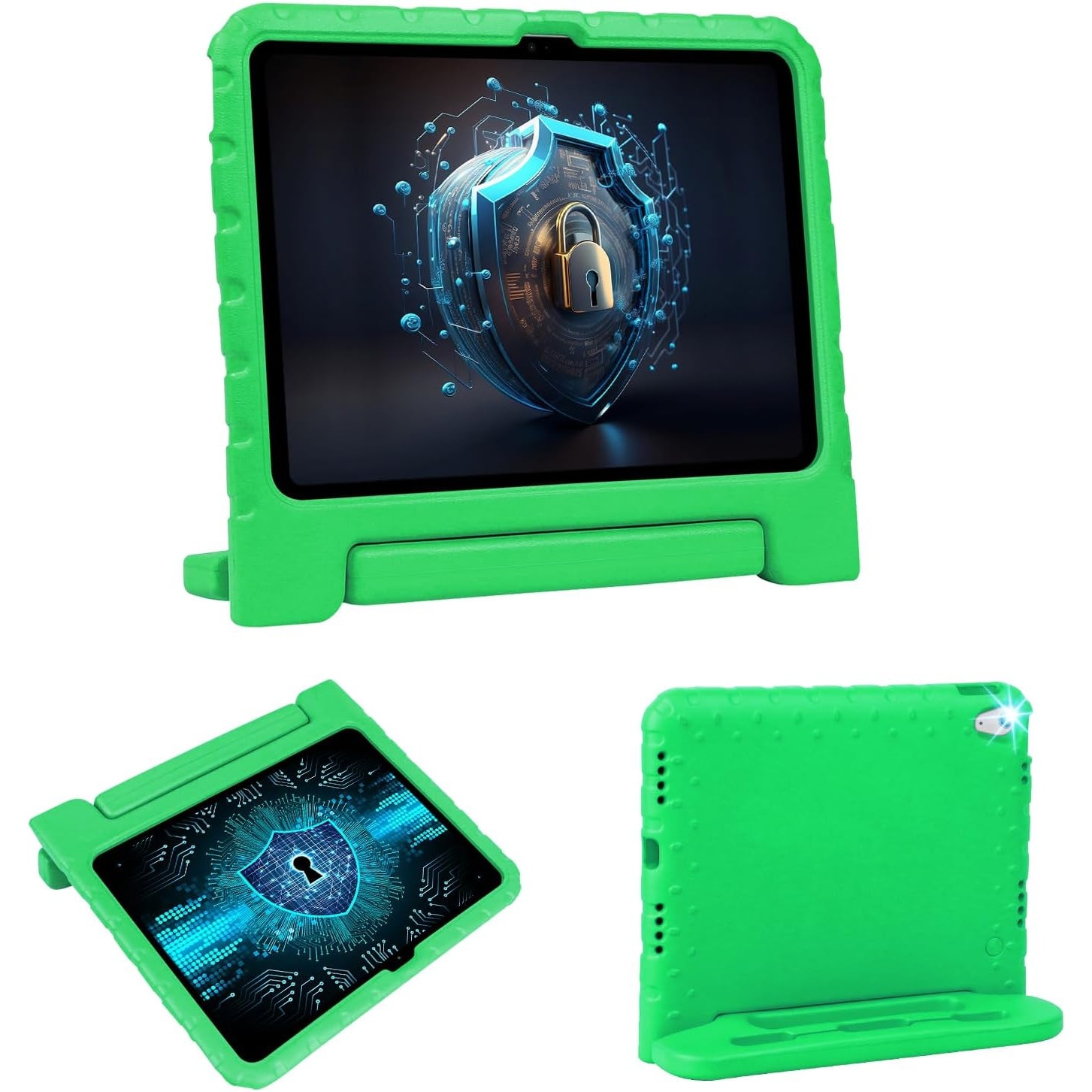Husa pentru iPad 11 A16/10 generatii cu suport pentru creion si maner, protectie superioara, rezistenta la copii, husa EVA draguta pentru iPad 11"/10.9" 2025/2022 - Verde
