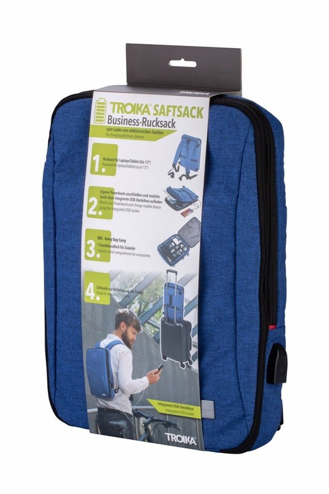 Rucsac - Business backpack Troika Saftsack, Fermoar, Poliester, Voiaj