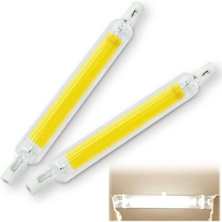 Lampa LED R7S 20W dimabila, alb rece, 16x118mm, sticla ceramica