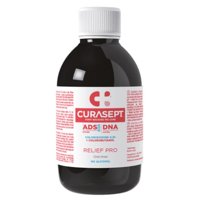 Szájvíz klórhexidinnel 0.20%, Curasept Relief Pro, ADS DNA, 200 ml