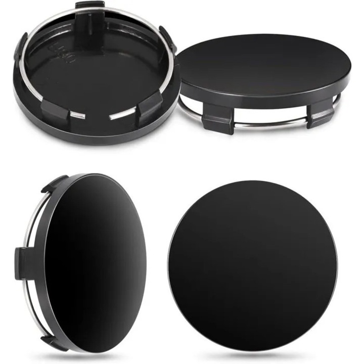4 db univerzális keréktárcsa, 60mm, műanyag, fényes fekete