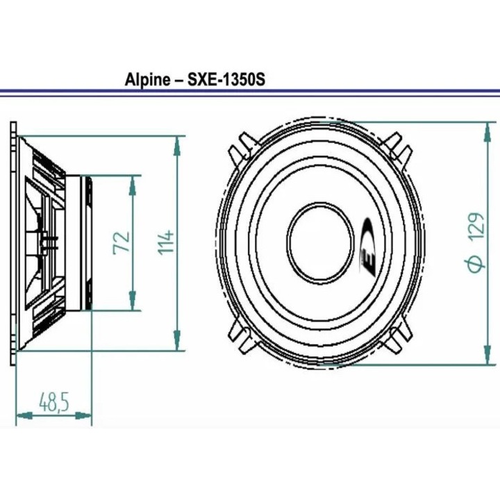 Autóhangszóró 2 utas 13cm 250W vékony kivitel
