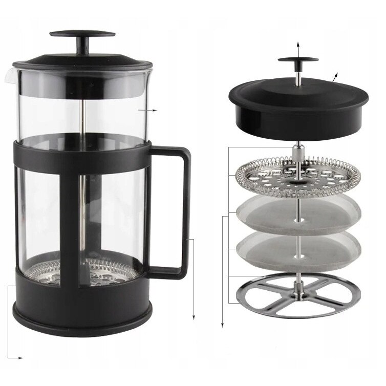 Zaparzacz French Press Tekan 1L sticla negru ergonomic