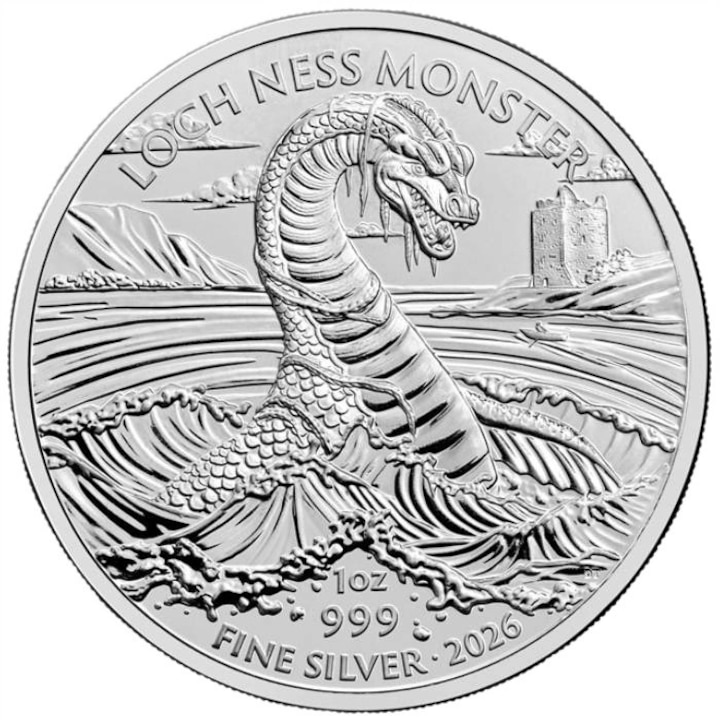 Moneda Argint Legendary Creatures – Loch Ness Monster, 1 Oz, 31, 1 g, puritate 999