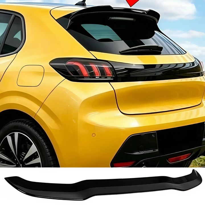 Peugeot 208 MK2 hátsó spoiler 2019-2023 zongora fényes fekete ABS műanyag sportos stílusú csomagtartó spoiler könnyű tartós külső frissítés egyszerű telepítés