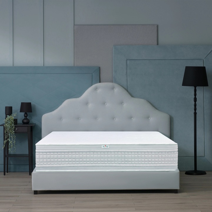 Saltea reversibila Best Sleep Artic, 140x200x32 cm, arcuri Pocket, latex cool gel, textil cu efect de racire
