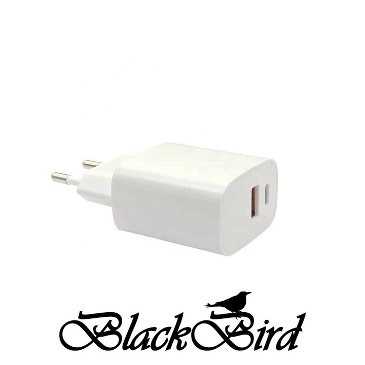 BH1661 BLACKBIRD Hálózati Adapter T131 25W, Fehér