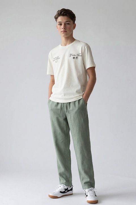LC WAIKIKI, Pantaloni uni din bumbac, Verde deschis