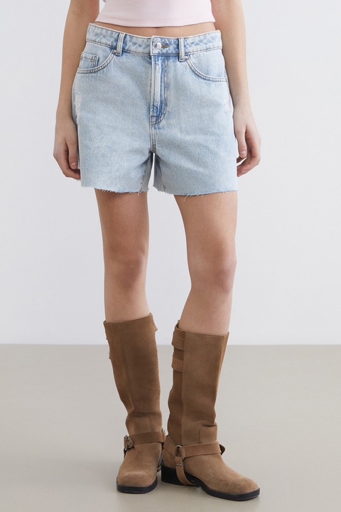 LC WAIKIKI, Pantaloni scurti din denim cu buzunare, Albastru deschis
