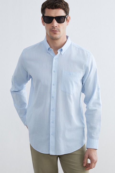 LC WAIKIKI, Camasa Oxford de bumbac si in, Albastru pastel