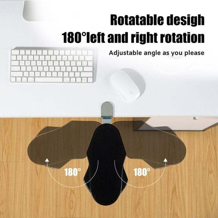 Suport brat birou extensibil pliabil rotativ ergonomic, negru, 6x30x45cm