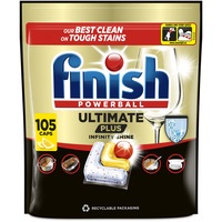 Detergent capsule pentru masina de spalat vase Finish Ultimate Plus Infinity Shine Lemon, 105 spalari