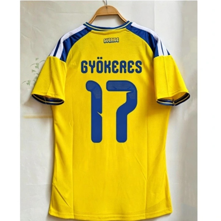 Tricou fotbal fan 2026 2027 Suedia acasa, poliester, multicolor, S-2XL