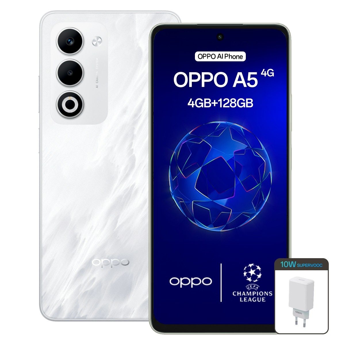 Telefon mobil OPPO A5, 4GB RAM, 128GB, 5G, Misty White - eMAG.ro