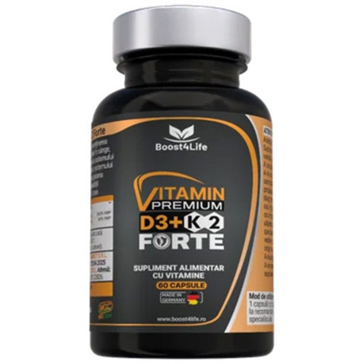 Vitamin PREMIUM D3 + K2 Forte, Boost4Life, 5000 UI D3, 100 mcg K2, MGCaps® softgels, 60 capsule