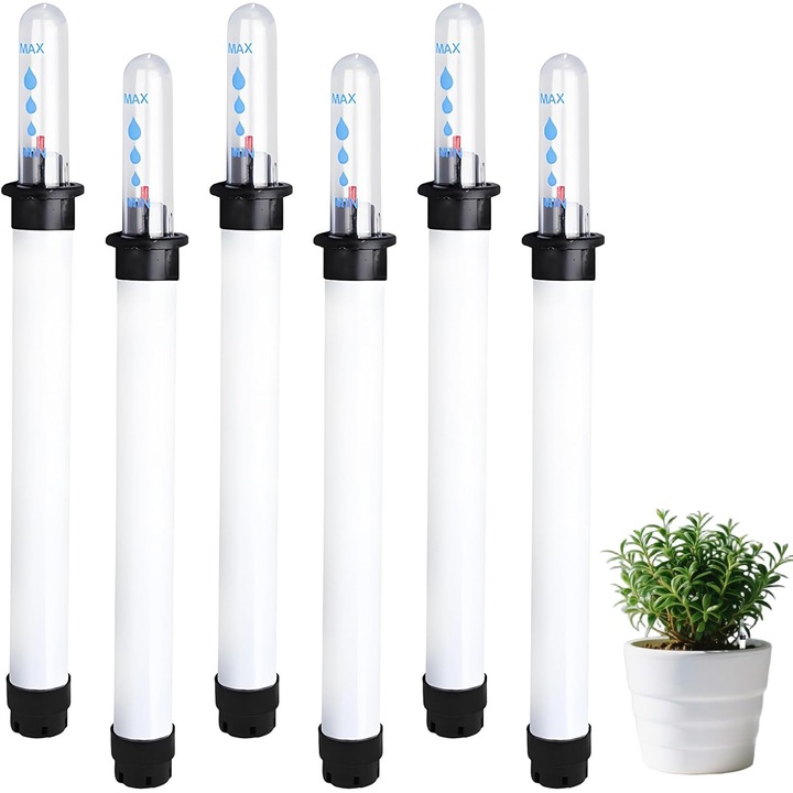 Indicator de apa pentru plante cu 6 piese, higrometru pentru plante, tester de umiditate pentru plante, indicator de apa hidroponica, indicator precis al nivelului de udare pentru plante de interior, jardiniere si sere