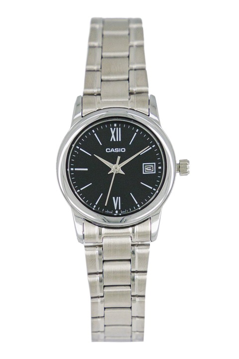 Casio, Ceas quartz rotund din otel inoxidabil, Argintiu