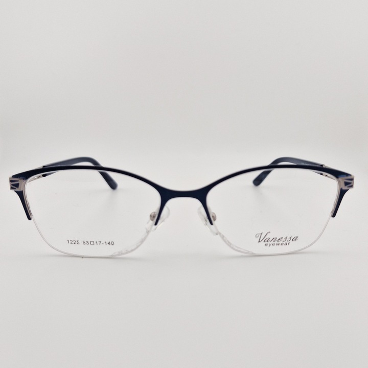 Rame Ochelari de Vedere Dama Vanessa H12, Ovala, Metal, Negru, usoara, fashion, stil modern, ultrausoara, protectie, flex, eleganta, premium, brand, ieftine
