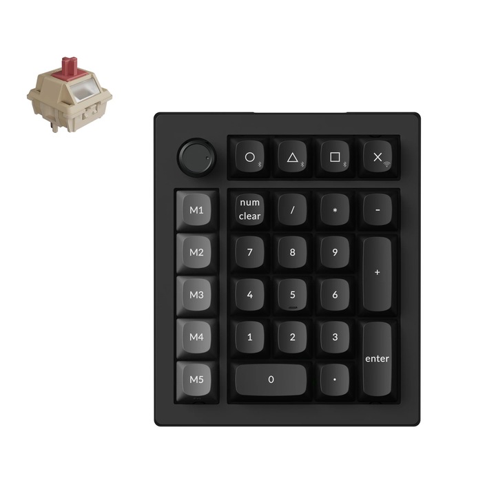 Безжична цифрова клавиатура Keychron V0 Ultra 8K / Черна / Silk POM Switch Red / V0U-D1
