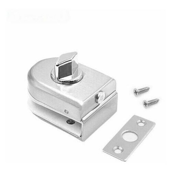 Incuietoare pentru usa glisanta antifurt din otel inoxidabil, incuietoare pentru usa glisanta cu buton cu actionare dubla, fara rama, 1012 mm