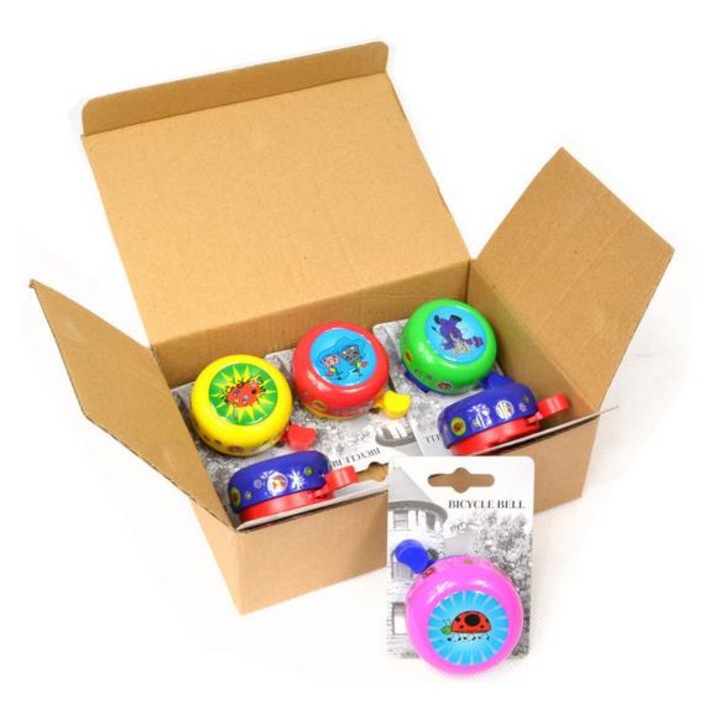 Set de 6 clopote de bicicleta, Saks, Sweet Mix, 50 mm
