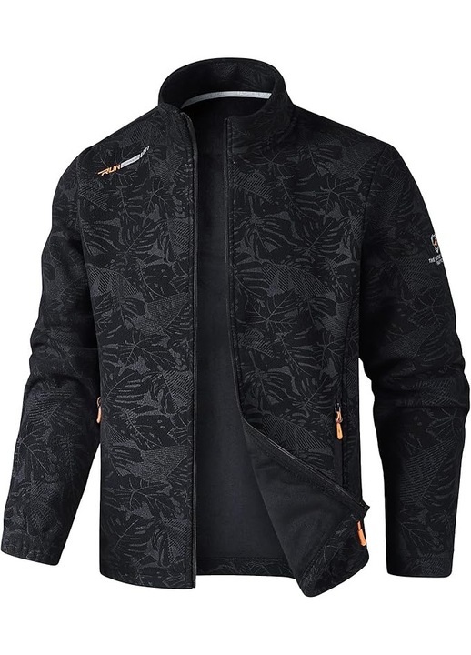 Jacheta polar unisex usoara maneca lunga stil pilot – Negru XL