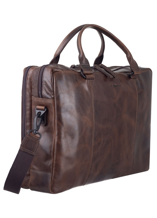 Geanta umar unisex piele naturala maro 44 x 31 x 13 cm, Newport, Greenburry