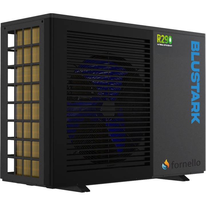 Pompa de caldura Fornello BLUSTARK monobloc, aer-apa, ecologica R290, incalzire/racire/apa calda, 6 kW, Qsense 6, Full DC Inverter – ERP A+++, Wi-Fi