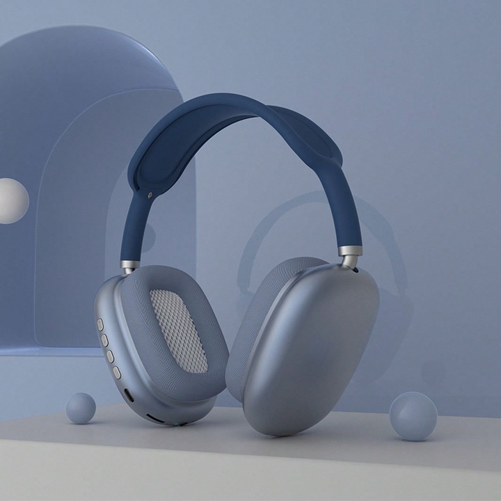 Vezeték nélküli Bluetooth fejhallgató, kék