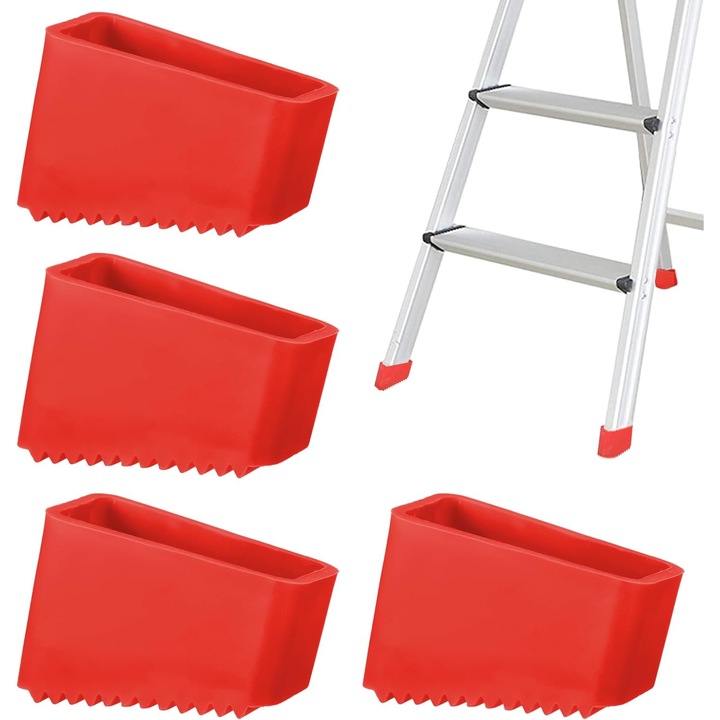 Set de 4 picioare de scara din cauciuc - 50 x 20 mm - Capace de protectie pentru scari - Antiderapante - Pentru picioare universale pentru scari - Pentru lucratorii de acasa