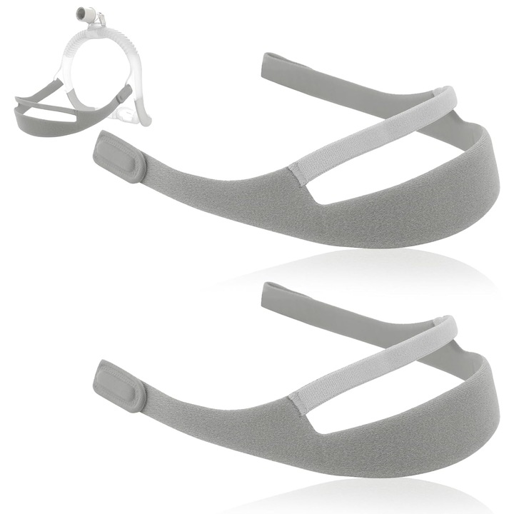 Pachet de 2 curele pentru aparatul de cap CPAP compatibile cu Airfit N30i/P30i, curea reglabila pentru mastile CPAP N30i si P30i, accesorii pentru apneea in somn
