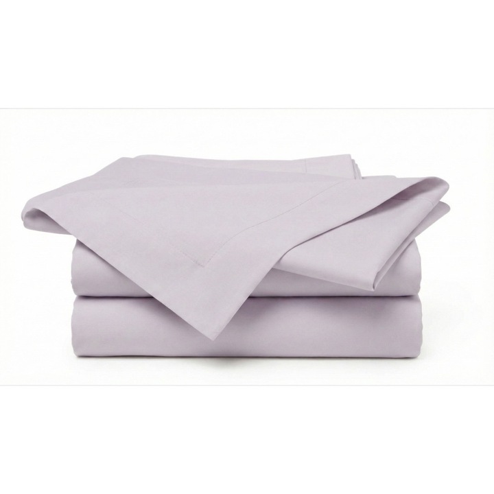 Confort Merino - Lenjerie Bumbac Satinat Perlat Lavanda- cearsaf pentru saltea doua persoane 180x200, husa pilota 240x220, fete perna 50x70