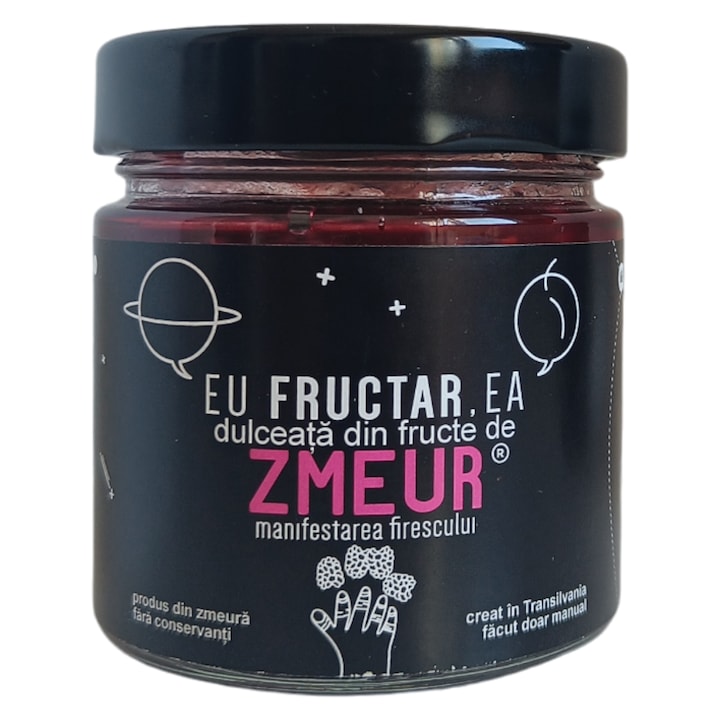 Dulceata din fructe de zmeur ecologic, 220g, Zmeur, Fructar
