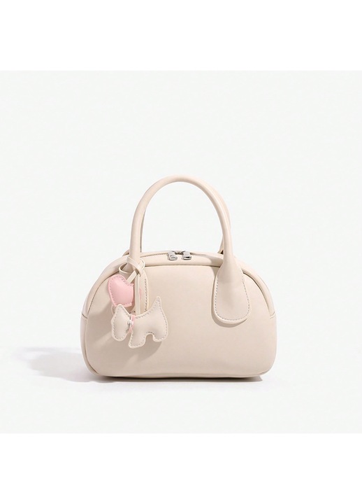 Fehér női bowling táska, váll- és crossbody, tavaszi, új kollekció