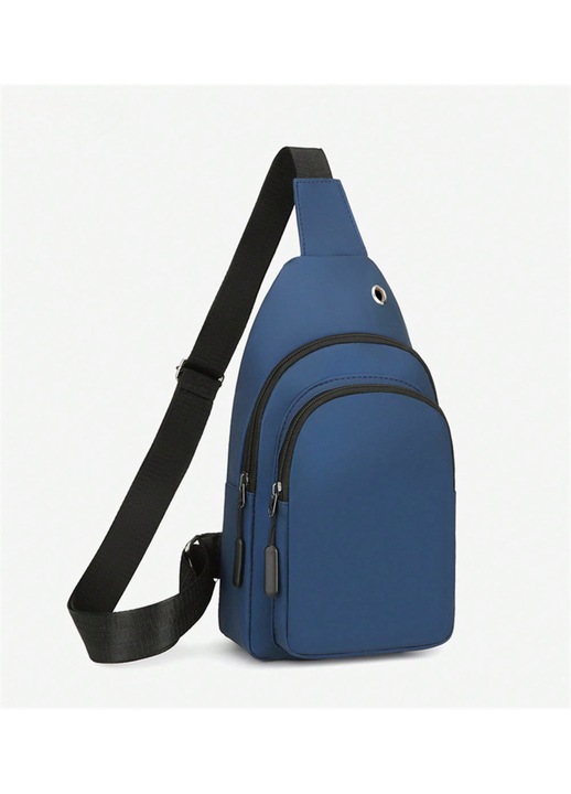 Férfi crossbody táska, sport, Oxford, sötétkék, kicsi