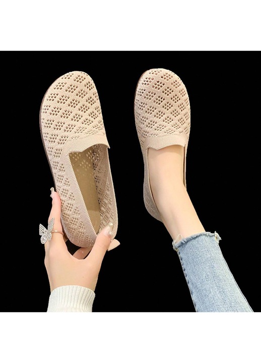 Pantofi dama, roz, casual, din panza, talpa moale