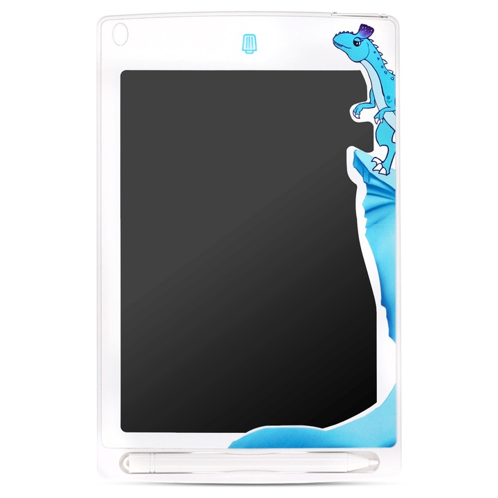 Tableta Grafica Lcd Pentru Copii, Sun Baby, 8, 5 Inch, Scriere Multicolora, Model Dinozaur, Creion Inclus, Alb