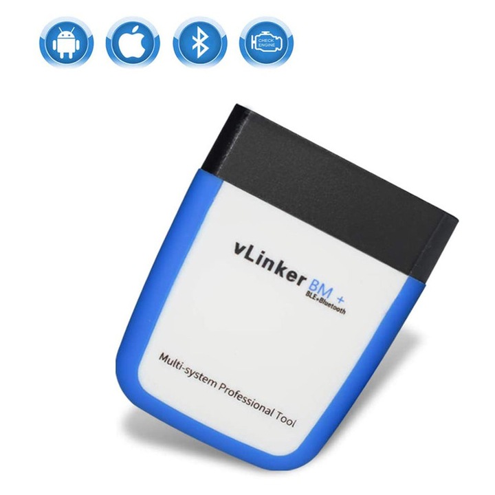 Професионален тестер за автодиагностика Vgate vLinker BM+ Bluetooth за Android, iOS и Windows, поддържа BMW, BimmerCode/BimmerLink, нулиране, данни в реално време, регенерация на DPF, контрол на клапи, ASD, програмиране