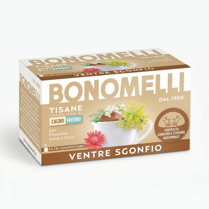Ceai de fenicul si scortisoara, 100% natural, antibalonare, Bonomelli