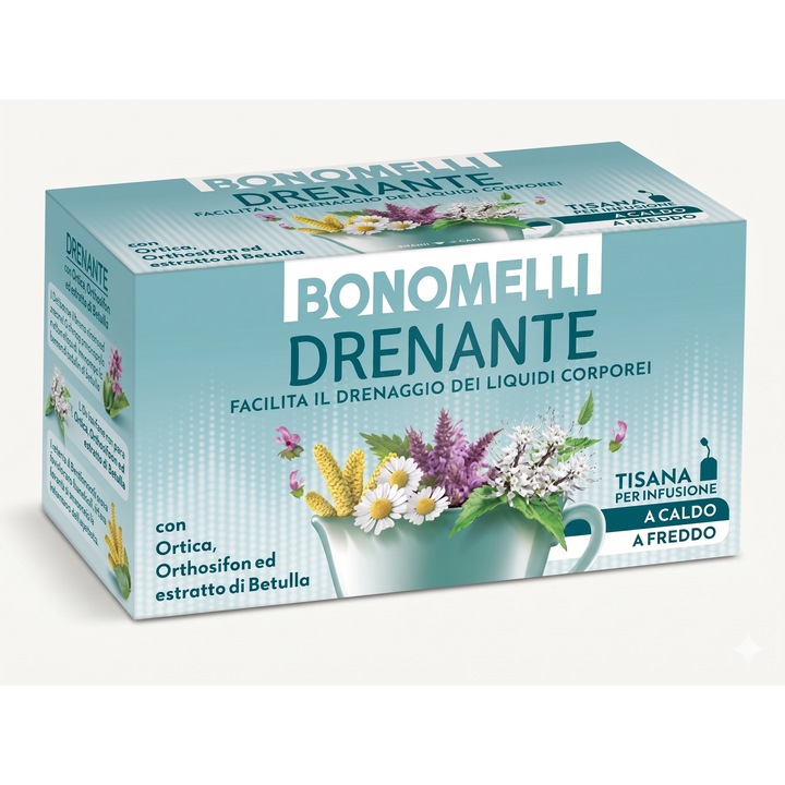 Ceai din plante cu urzica si mesteacan pentru drenaj, Bonomelli